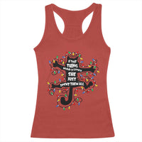 Christmas Movie Fried Pussy Cat Racerback Tank Top If That Thing Had 9 Lives She Just Spent Them All - Wonder Print Shop