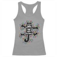 Christmas Movie Fried Pussy Cat Racerback Tank Top If That Thing Had 9 Lives She Just Spent Them All - Wonder Print Shop