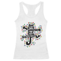 Christmas Movie Fried Pussy Cat Racerback Tank Top If That Thing Had 9 Lives She Just Spent Them All - Wonder Print Shop