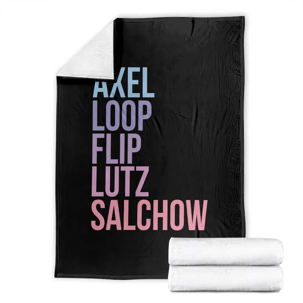 Figure Skating Lovers Throw Blanket Funny Axel Loop Flip Lutz Salchow - Wonder Print Shop