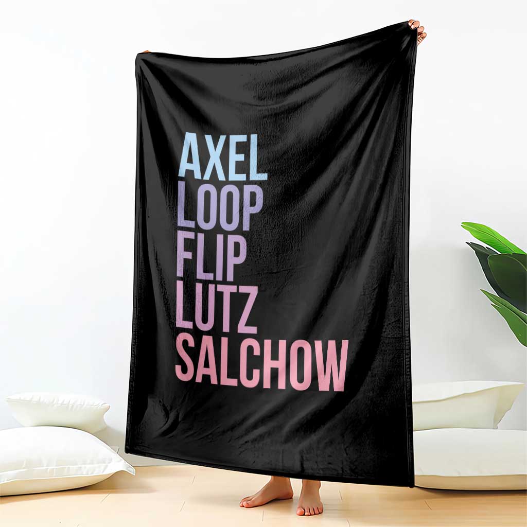 Figure Skating Lovers Throw Blanket Funny Axel Loop Flip Lutz Salchow - Wonder Print Shop