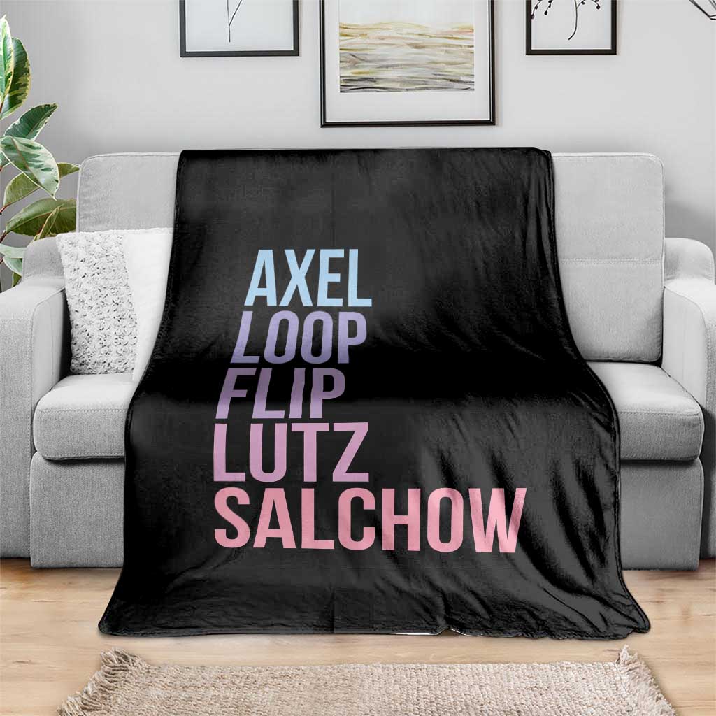 Figure Skating Lovers Throw Blanket Funny Axel Loop Flip Lutz Salchow - Wonder Print Shop