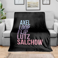 Figure Skating Lovers Throw Blanket Funny Axel Loop Flip Lutz Salchow - Wonder Print Shop