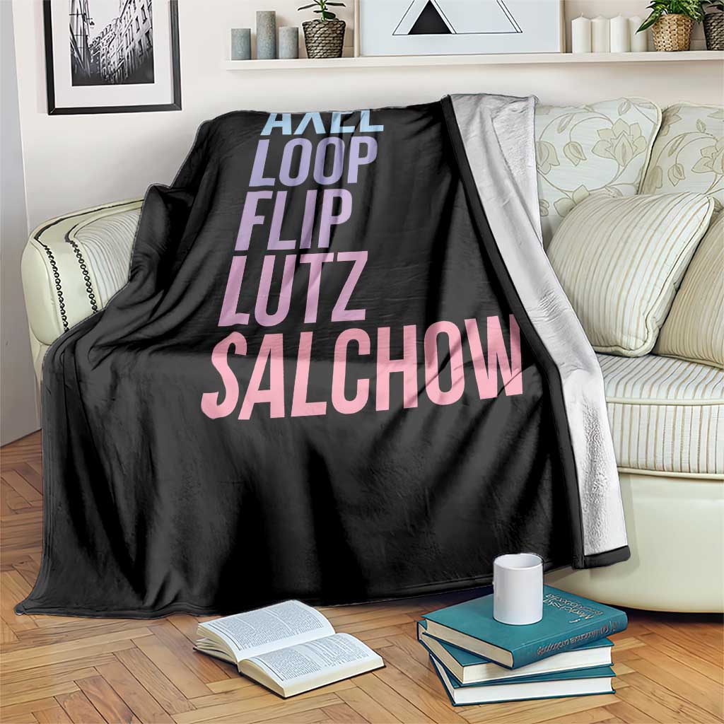 Figure Skating Lovers Throw Blanket Funny Axel Loop Flip Lutz Salchow - Wonder Print Shop