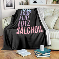 Figure Skating Lovers Throw Blanket Funny Axel Loop Flip Lutz Salchow - Wonder Print Shop