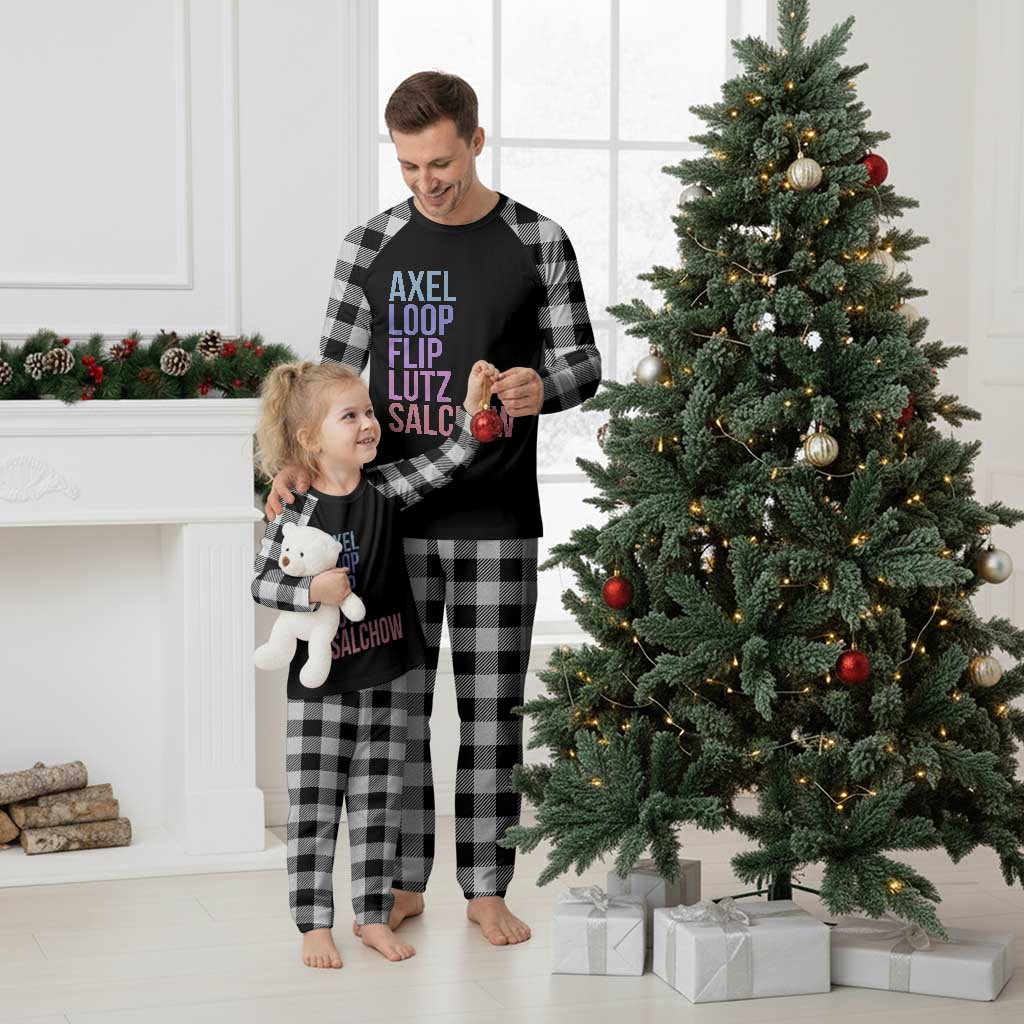 Figure Skating Lovers Plaid Pajama Set Funny Axel Loop Flip Lutz Salchow - Wonder Print Shop
