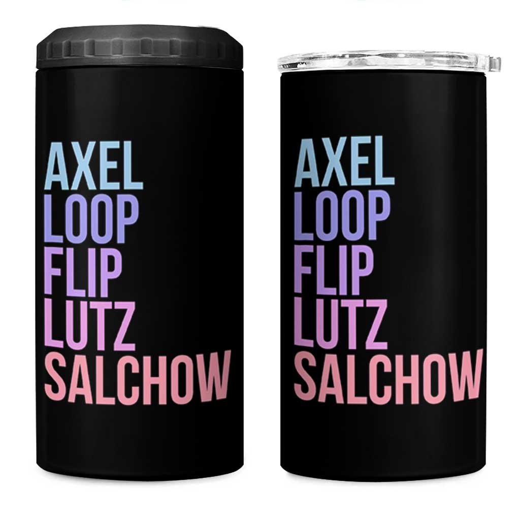 Figure Skating Lovers 4 in 1 Can Cooler Tumbler Funny Axel Loop Flip Lutz Salchow - Wonder Print Shop