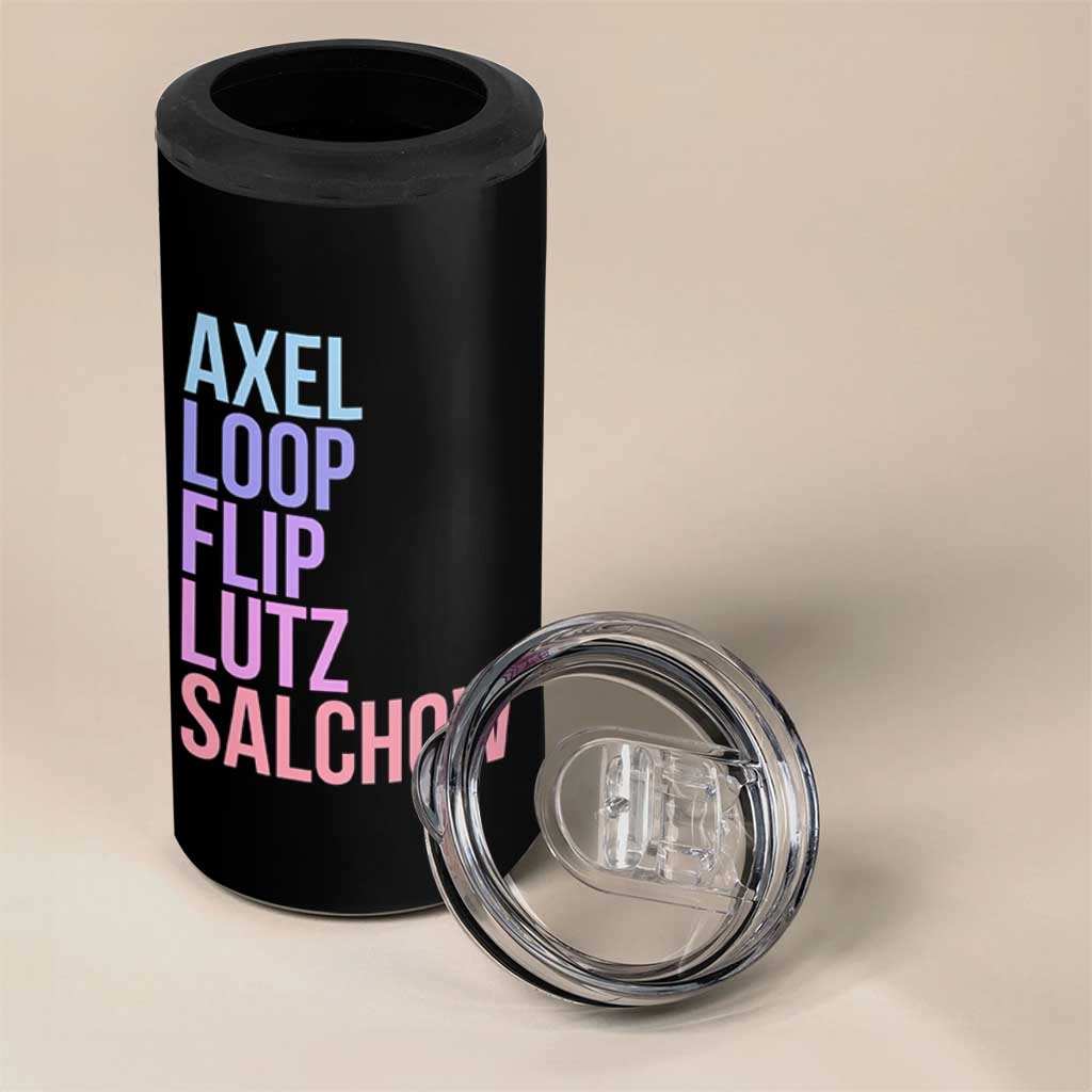 Figure Skating Lovers 4 in 1 Can Cooler Tumbler Funny Axel Loop Flip Lutz Salchow - Wonder Print Shop