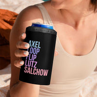 Figure Skating Lovers 4 in 1 Can Cooler Tumbler Funny Axel Loop Flip Lutz Salchow - Wonder Print Shop