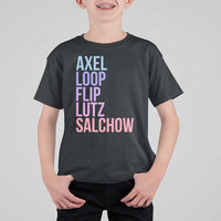 Figure Skating Lovers T Shirt For Kid Funny Axel Loop Flip Lutz Salchow - Wonder Print Shop