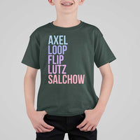 Figure Skating Lovers T Shirt For Kid Funny Axel Loop Flip Lutz Salchow - Wonder Print Shop