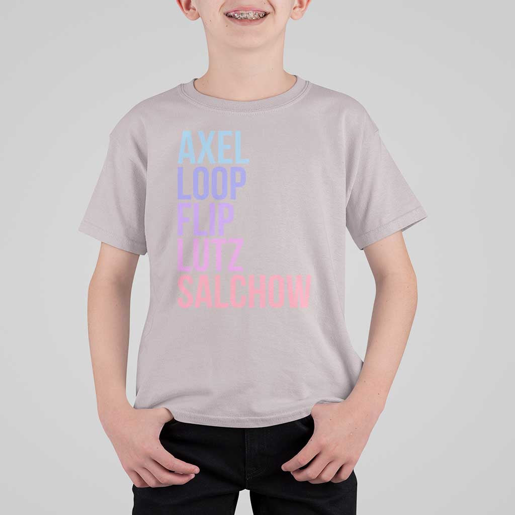 Figure Skating Lovers T Shirt For Kid Funny Axel Loop Flip Lutz Salchow - Wonder Print Shop