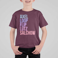 Figure Skating Lovers T Shirt For Kid Funny Axel Loop Flip Lutz Salchow - Wonder Print Shop