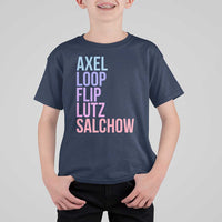 Figure Skating Lovers T Shirt For Kid Funny Axel Loop Flip Lutz Salchow - Wonder Print Shop