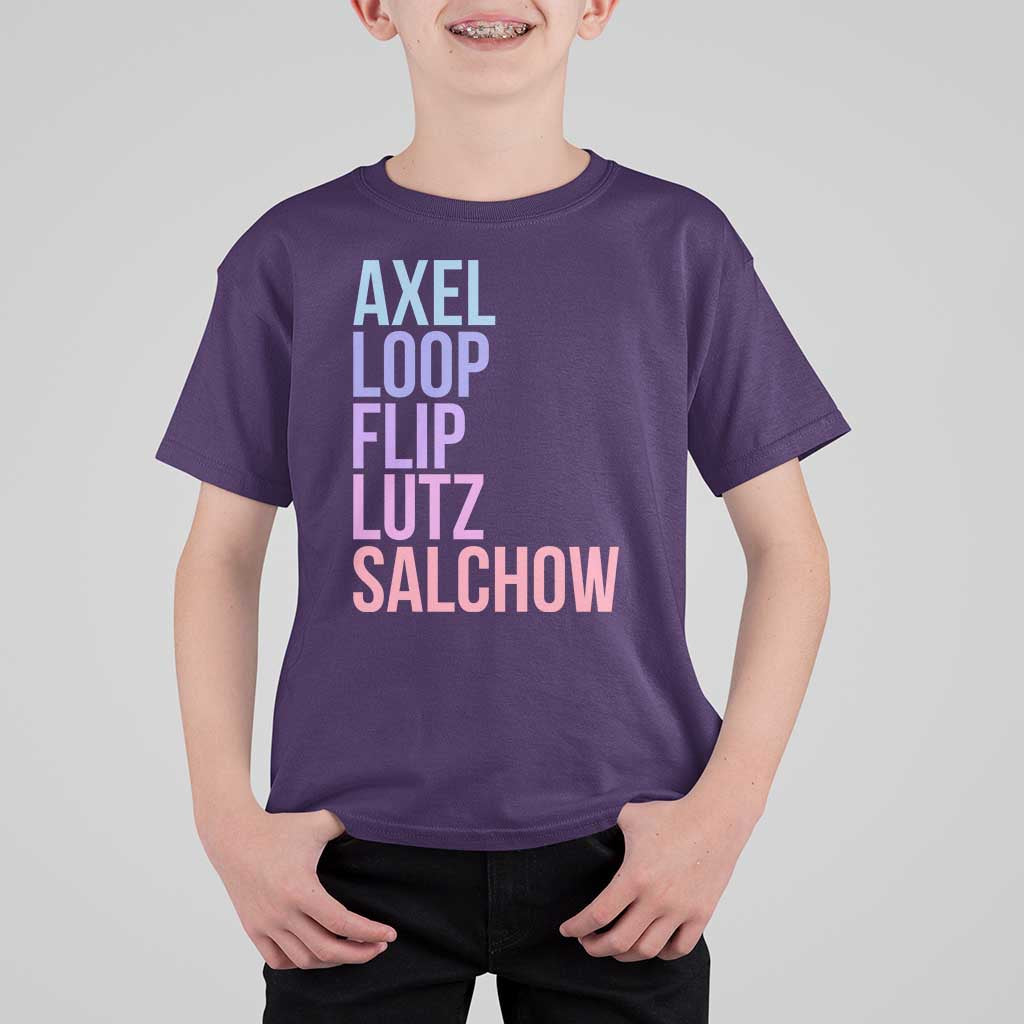 Figure Skating Lovers T Shirt For Kid Funny Axel Loop Flip Lutz Salchow - Wonder Print Shop
