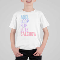 Figure Skating Lovers T Shirt For Kid Funny Axel Loop Flip Lutz Salchow - Wonder Print Shop