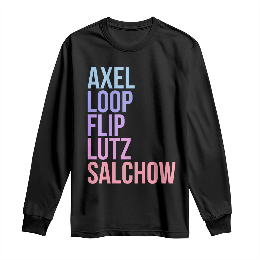 Figure Skating Lovers Long Sleeve Shirt Funny Axel Loop Flip Lutz Salchow - Wonder Print Shop