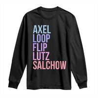 Figure Skating Lovers Long Sleeve Shirt Funny Axel Loop Flip Lutz Salchow - Wonder Print Shop