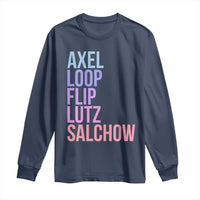 Figure Skating Lovers Long Sleeve Shirt Funny Axel Loop Flip Lutz Salchow - Wonder Print Shop
