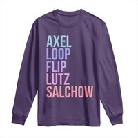 Figure Skating Lovers Long Sleeve Shirt Funny Axel Loop Flip Lutz Salchow - Wonder Print Shop