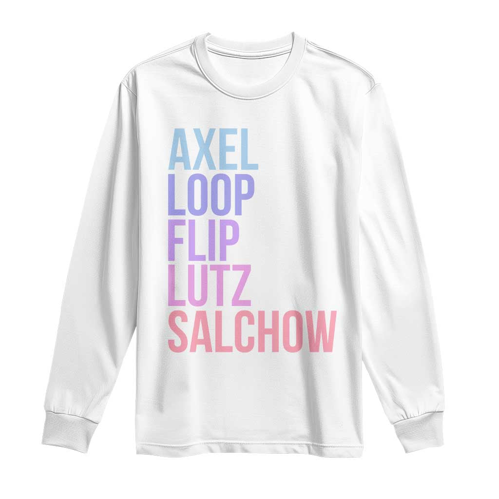 Figure Skating Lovers Long Sleeve Shirt Funny Axel Loop Flip Lutz Salchow - Wonder Print Shop