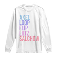 Figure Skating Lovers Long Sleeve Shirt Funny Axel Loop Flip Lutz Salchow - Wonder Print Shop