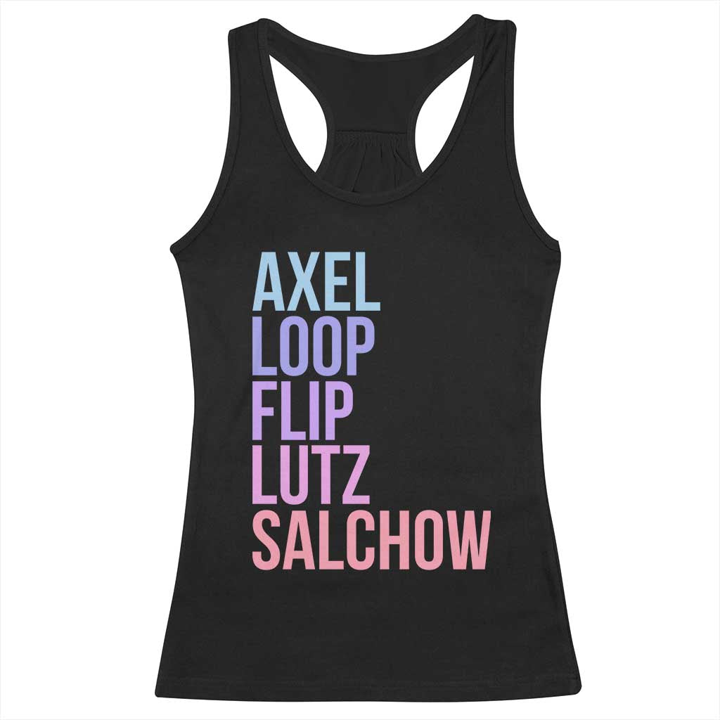 Figure Skating Lovers Racerback Tank Top Funny Axel Loop Flip Lutz Salchow - Wonder Print Shop