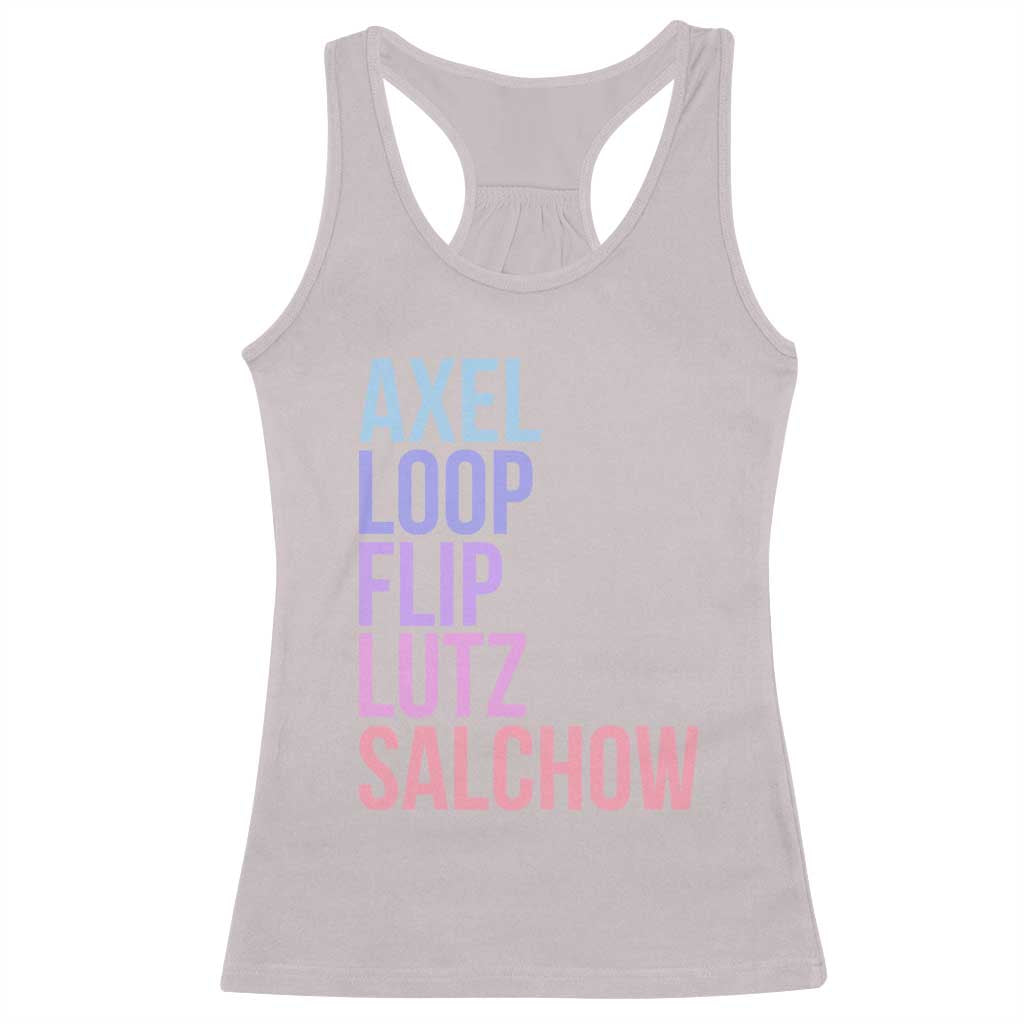 Figure Skating Lovers Racerback Tank Top Funny Axel Loop Flip Lutz Salchow - Wonder Print Shop