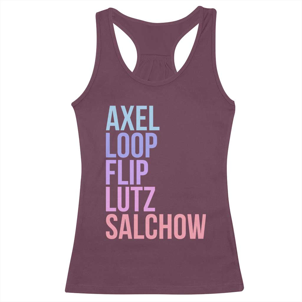 Figure Skating Lovers Racerback Tank Top Funny Axel Loop Flip Lutz Salchow - Wonder Print Shop
