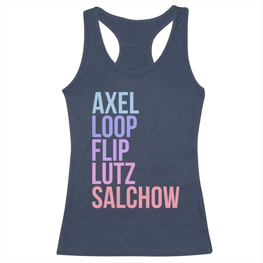 Figure Skating Lovers Racerback Tank Top Funny Axel Loop Flip Lutz Salchow - Wonder Print Shop