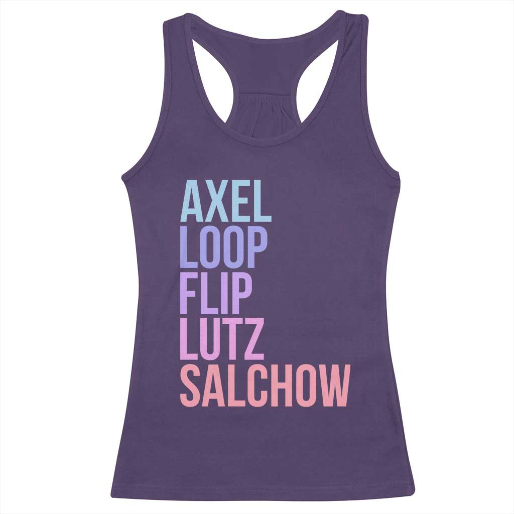 Figure Skating Lovers Racerback Tank Top Funny Axel Loop Flip Lutz Salchow - Wonder Print Shop