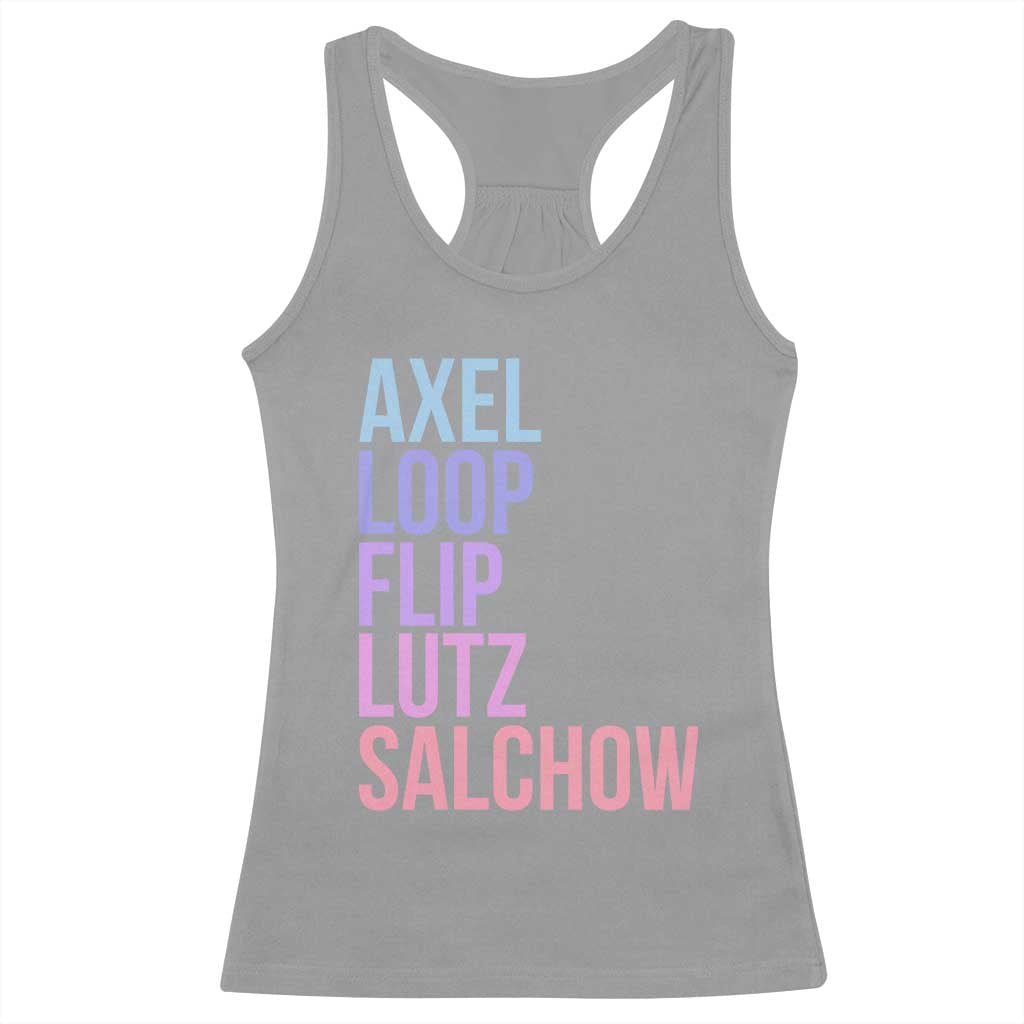 Figure Skating Lovers Racerback Tank Top Funny Axel Loop Flip Lutz Salchow - Wonder Print Shop