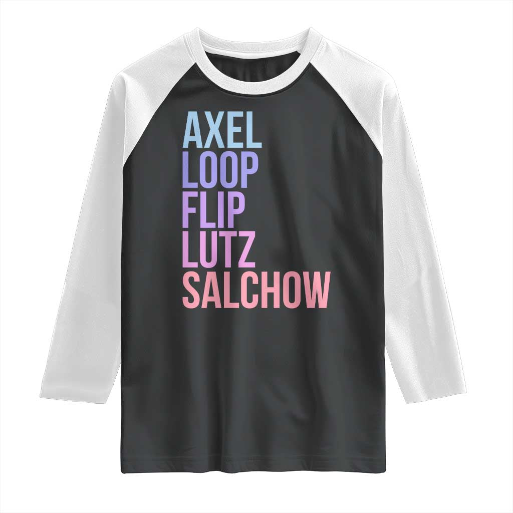 Figure Skating Lovers Raglan Shirt Funny Axel Loop Flip Lutz Salchow - Wonder Print Shop