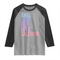 Figure Skating Lovers Raglan Shirt Funny Axel Loop Flip Lutz Salchow - Wonder Print Shop