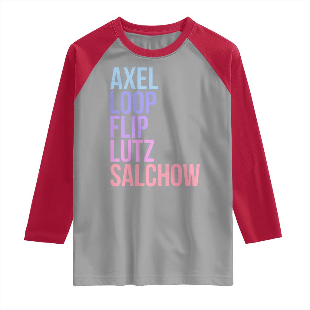 Figure Skating Lovers Raglan Shirt Funny Axel Loop Flip Lutz Salchow - Wonder Print Shop