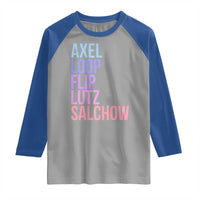 Figure Skating Lovers Raglan Shirt Funny Axel Loop Flip Lutz Salchow - Wonder Print Shop