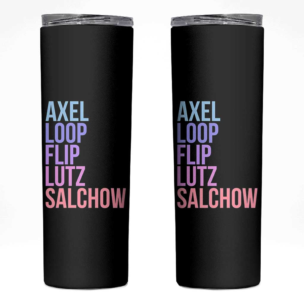 Figure Skating Lovers Skinny Tumbler Funny Axel Loop Flip Lutz Salchow - Wonder Print Shop