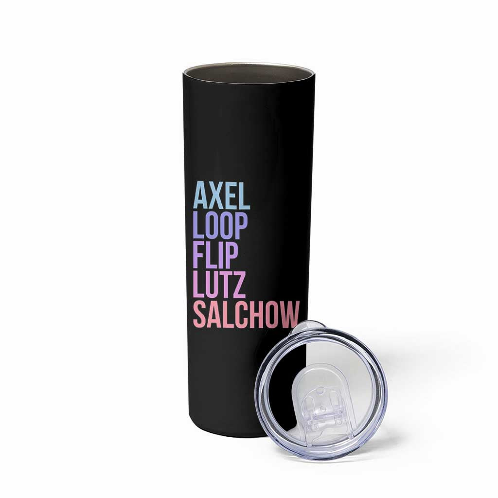 Figure Skating Lovers Skinny Tumbler Funny Axel Loop Flip Lutz Salchow - Wonder Print Shop