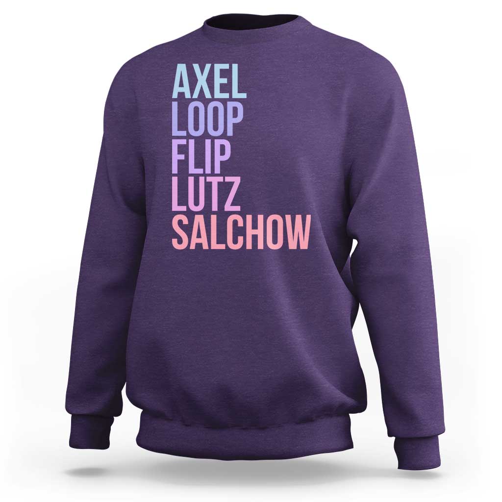 Figure Skating Lovers Sweatshirt Funny Axel Loop Flip Lutz Salchow - Wonder Print Shop