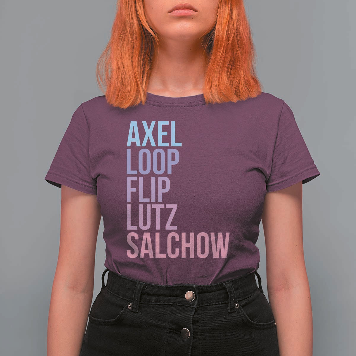 Figure Skating Lovers T Shirt For Women Funny Axel Loop Flip Lutz Salchow - Wonder Print Shop