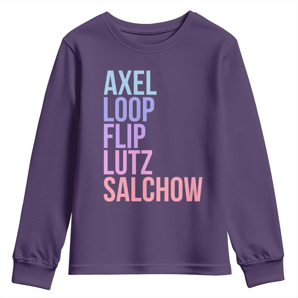 Figure Skating Lovers Youth Sweatshirt Funny Axel Loop Flip Lutz Salchow - Wonder Print Shop