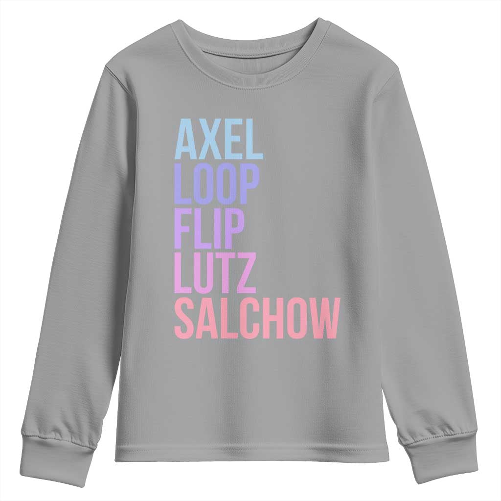 Figure Skating Lovers Youth Sweatshirt Funny Axel Loop Flip Lutz Salchow - Wonder Print Shop