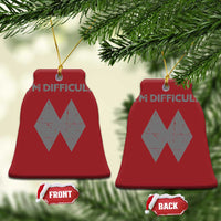 Funny Ski Snowboard Christmas Ornament I'm Difficult Double Black Diamonds - Wonder Print Shop