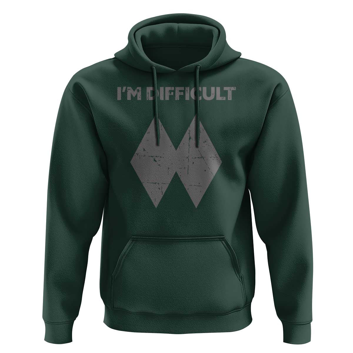 Funny Ski Snowboard Hoodie I'm Difficult Double Black Diamonds