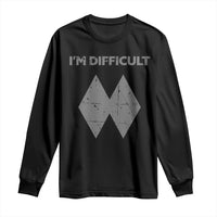 Funny Ski Snowboard Long Sleeve Shirt I'm Difficult Double Black Diamonds