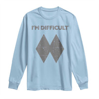 Funny Ski Snowboard Long Sleeve Shirt I'm Difficult Double Black Diamonds