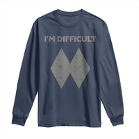 Funny Ski Snowboard Long Sleeve Shirt I'm Difficult Double Black Diamonds