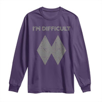 Funny Ski Snowboard Long Sleeve Shirt I'm Difficult Double Black Diamonds