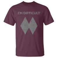Funny Ski Snowboard T Shirt I'm Difficult Double Black Diamonds - Wonder Print Shop