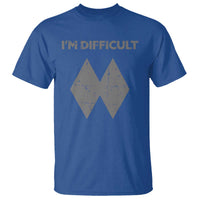 Funny Ski Snowboard T Shirt I'm Difficult Double Black Diamonds - Wonder Print Shop
